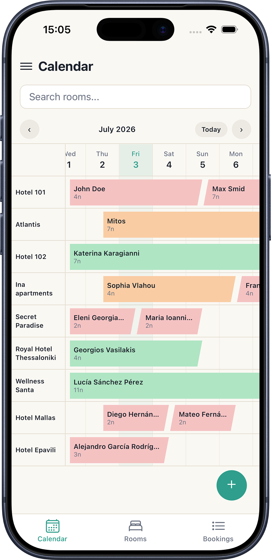 RUMA mobile app — Calendar